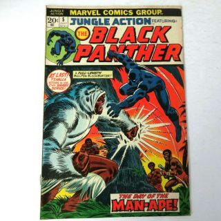 Jungle Action 5 (1973) Black Panther Monarch And Man Ape Marvel B01
