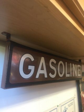 Vintage Gasoline Double Sided Tin Sign