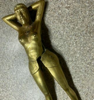 Antique Vintage Erotic 12 " Full Woman Brass/bronze Legs Nutcracker Risque Rare