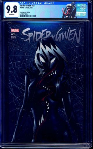 Spider - Gwen 25 Cgc 9.  8 Comicxposure Variant Gwenom Custom Venom Label Nm/mt