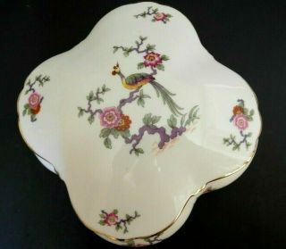 Vintage Limoges France Vanity Trinket Box Flowers Bird Of Paradise Porcelain