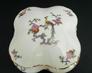 Vintage Limoges France Vanity Trinket Box Flowers Bird of Paradise Porcelain 3