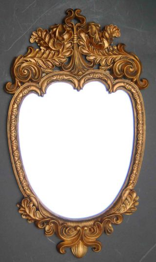 Vintage Rococo Wall Mirror Gold Gilt Gesso 20 " Ornate Art Nouveau