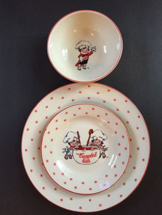 Cute Set - Campbell’s Kids Soup Bowl; Plate And Saucer 1991 Gibson Vintage