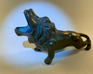 Antique Jennings Brothers Art Deco Bronze Lion Cigar Figural Ashtray