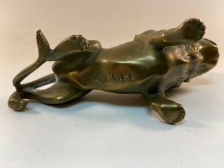 Antique Jennings Brothers Art Deco Bronze Lion Cigar Figural Ashtray 2