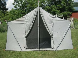 Vintage Eureka Chateau - 12 Canvas Cabin Tent 11.  5 X 8.  5 In