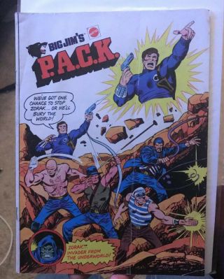 Bronze Age Big Jim’s P.  A.  C.  K.  0 1975 Wolf Pack Mattel Promo Comic 1 Commander