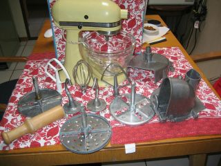 Vintage Kitchenaid Mixer K45 250 Watts W Attachments Made In The Usa.  A4