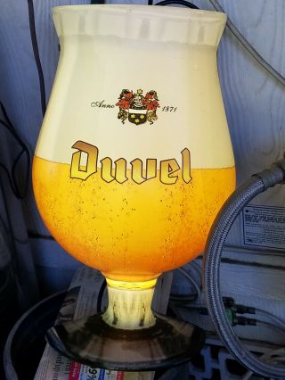 Vintage Duvel Beer Display Lighted Sign Glass Of Beer Goblet  Man Cave