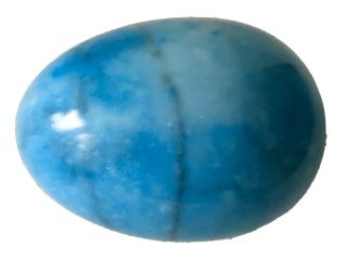 Vtg Italian Italy Hand Carved Alabaster Marble Colorful Large Blue Easter Egg