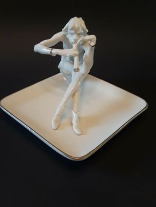 Karl Tutter For Hutschenreuther Figural Dish With Flute Player