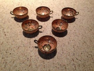 Vintage Decorative Tea Cups W/gold Trim Made In Japan Set Of 6