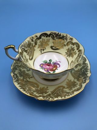 Rare Paragon Tea Cup & Saucer Set Floral And Gold Design