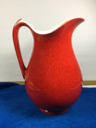 Large Antique Vintage Farmhouse Red Ceramic Pitcher