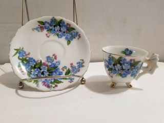 Forget Me Not,  Blue Flower Tea Cup And Saucer - Richard Japan -