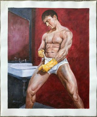 oil painting art nude male 100 hand - painted on canvas 20x16 inch 