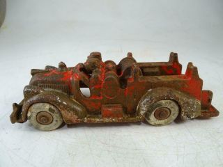 Antique Cast Iron Arcade Miniature Fire Engine Toy Truck Car Vintage 1920s 6.  5 " L