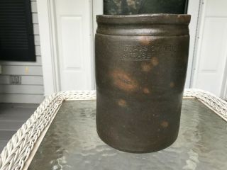 Antique Primitive J.  H.  Sonner Strasburg Va Mark Jar 1/2 Gallon Crock Stoneware