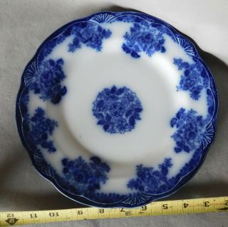 Antique Dinner Plate Waldorf Wharf Pottery Staffordshire Ca 1892 Flow Blue