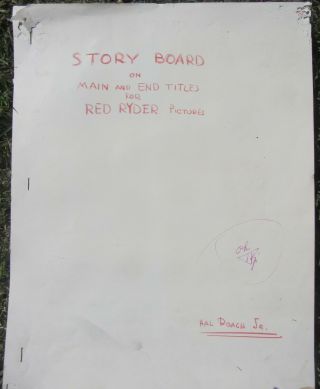 Rare Vintage Red Ryder Movie Storyboards Concept Art Animation Cel Jim Bannon