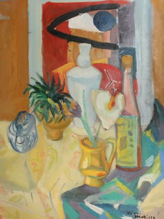 Vintage French Fauvist Still Life Oil Painting Signed Henri Matisse