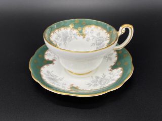 Foley 3247 Green Tea Cup Saucer Set Bone China England