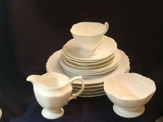 Vintage H & Co Selb Bavaria White Dishes,  Plates,  Luncheon,  Saucer,  Creamer,  Cup