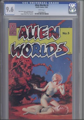 Alien Worlds 5 Cgc 9.  6 1983 Pacific Sci - Fi Comic Space Vixen In Peril