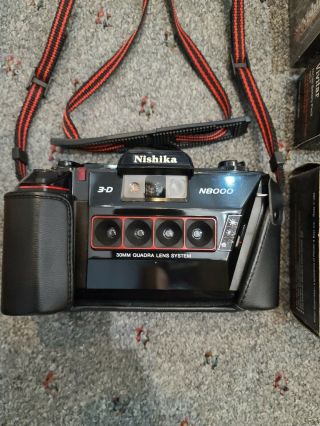 Vintage Nishika 3 - D N8000 Camera,  Flash,  Charger,  Battery Pack.