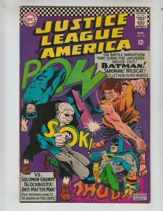 Justice League Of America 46 F,  (6.  5) 8/66 Jsa X - Over 1st S.  A.  Sandman