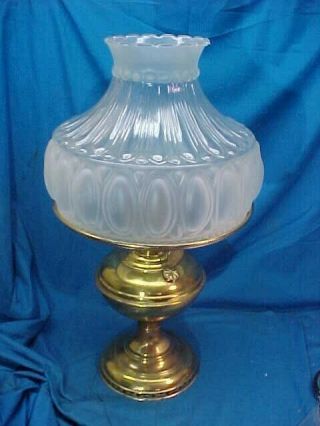 Orig 1915 Aladdin Model No 6 Brass Oil Lamp W Orig Frosted Glass Shade