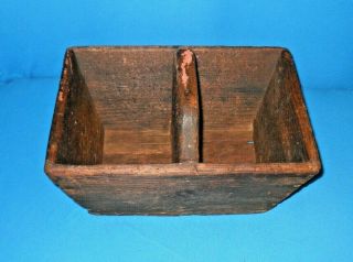 Vintage Wooden Caddy Tool Tote Box Antique Handmade Primitive