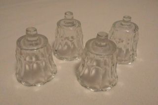4 Clear Scalloped Pegged Votive Candle Holders,  3.  75 " Tall,  Homco Home Interiors