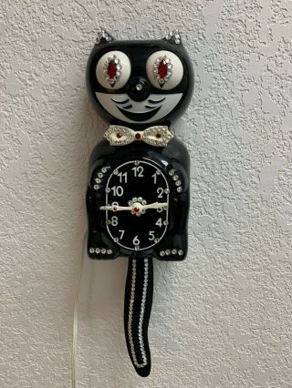 Restored 60’s Vintage Electric Kit Cat Klock Kat Clock Jeweled D8