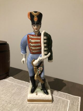 Capodimonte Porcelain Figurine Napoleonic Hussar Officer Soldier