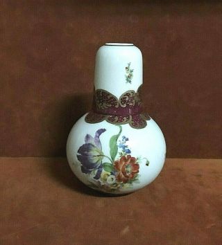 Elios Porcelain Hand Painted Floral Tumble Up Bedside Water Carafe & Cup