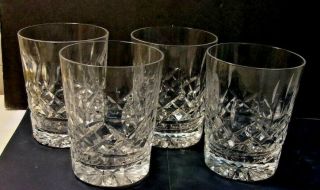 Set Of 4 Vintage Waterford Crystal Lismore Double Old Fashioned Tumblers