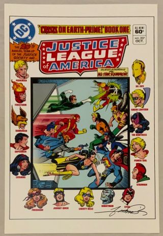 Justice League Of America Poster Print Signed By George Perez Autographed 18x12