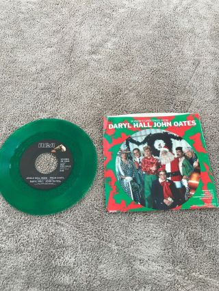 Daryl Hall John Oates Jingle Bell Rock 45 Dj Picture Sleeve Green Vinyl Unplayed