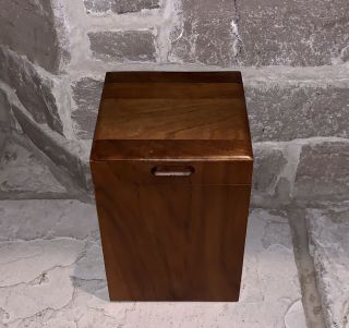 8” Cigar Humidor Spanish Cedar Wood Beveled Lid Vintage Wooden Box Antique