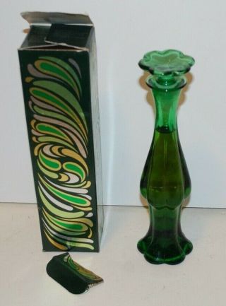 Vintage Avon Emerald Bud Vase,  Topaze Cologne With Box