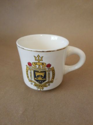 U.  S.  Naval Academy Scientia Coffee Cup Mug Usna Us Navy Vtg