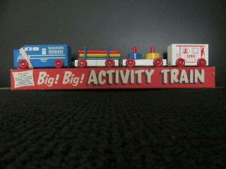 Vintage Big Big Activity Train Solid Wood Full Case Of 12 Trains N.  O.  S.