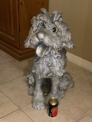 VINTAGE SHAGGY DOG STATUE SCULPTURE 28” HEAVY / RARE local pick up only 2
