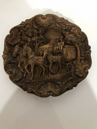 Vintage Wood Carved Wall Hanging Décor 12”