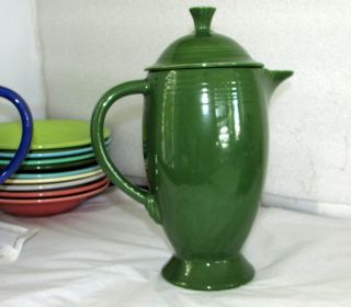 Vintage Fiesta Fiestaware Coffee Pot With Lid Forest Green Glaze 3