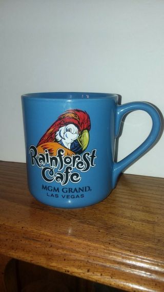 Rainforest Cafe Rio Parrot Bird Blue Coffee Tea Cup Mug 16 Oz Oversize Las Vegas