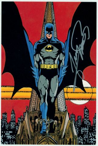 Rare 1984 George Perez Signed Jla Justice League Dc Art Post Card Batman