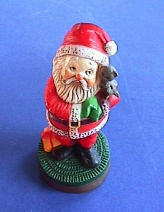 Hallmark Merry Miniatures Christmas Vtg Santa Kitten Mini Figurine Holiday